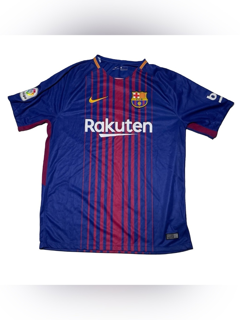 Nike FC Barcelona 2017 2018 Home Jersey Dri-Fit Soccer Jersey Men’s Size L